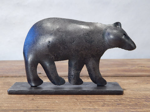 Forged iron decorative bear from Blackthorne Forge in Vermont.